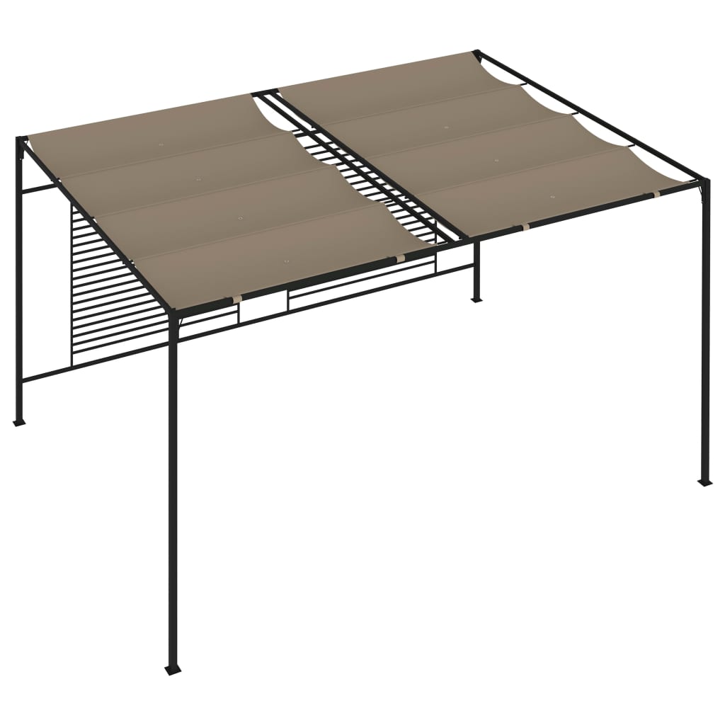 vidaXL Cenador con techo retráctil gris taupe 3x4x2,3 m 180 g/m²