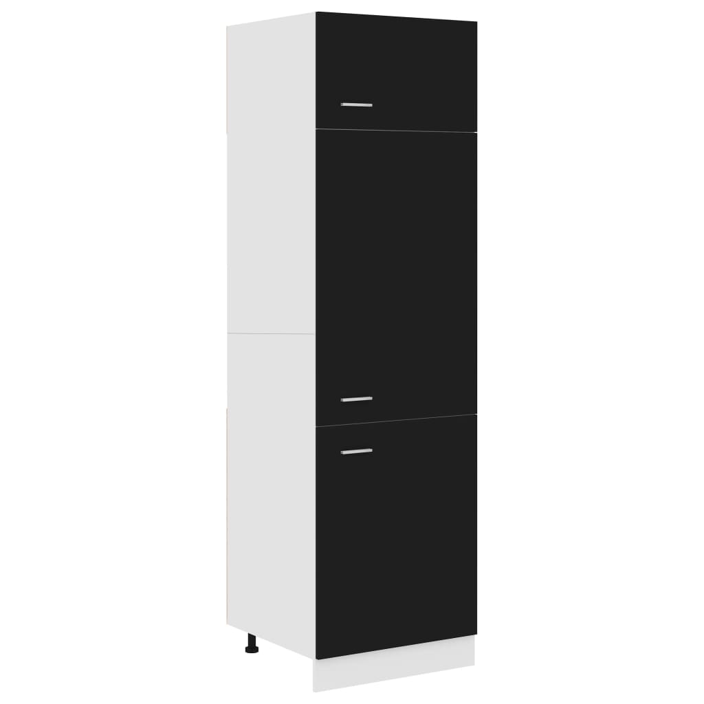 vidaXL Armario de frigorífico madera contrachapada negro 60x57x207 cm