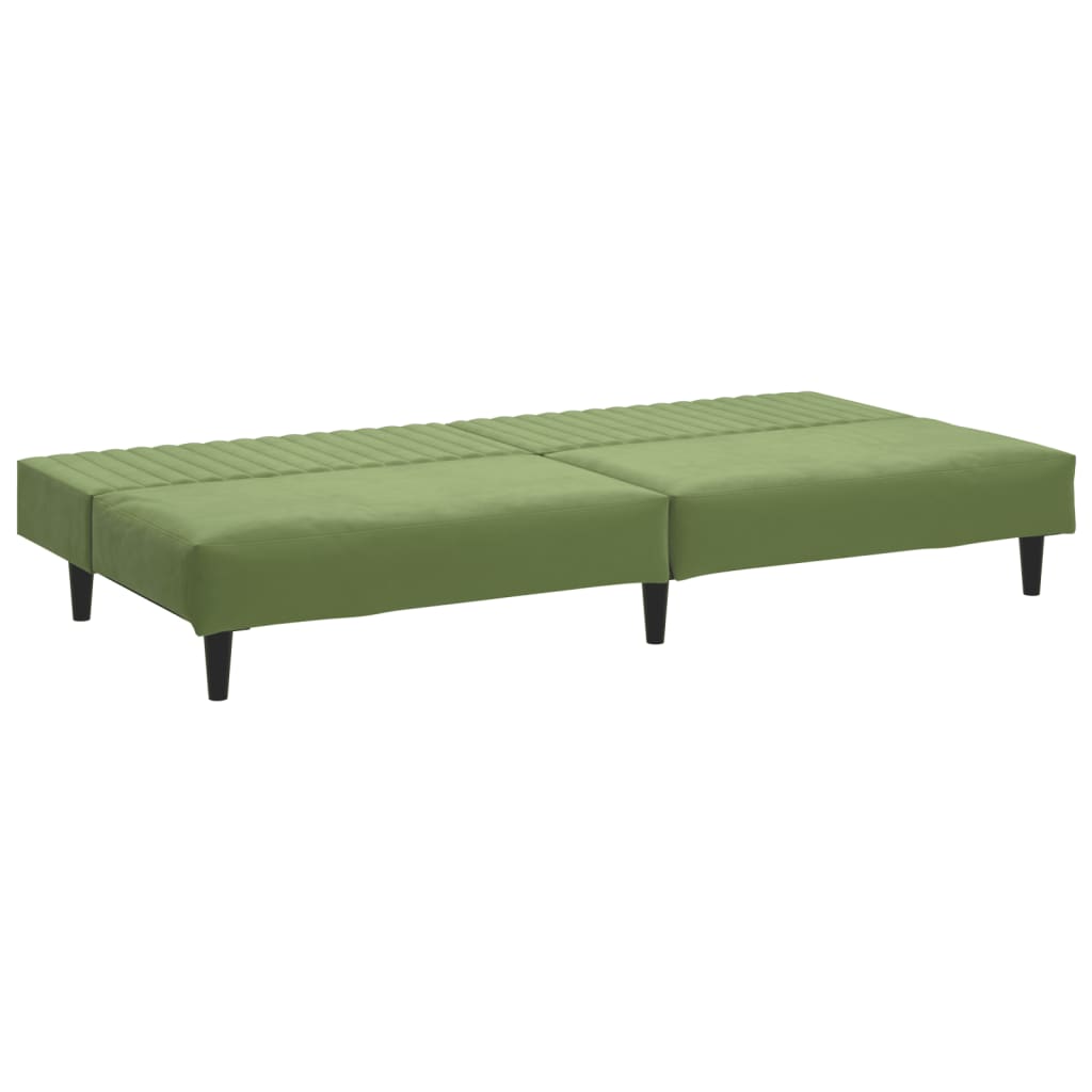 vidaXL Sofá cama de 2 plazas terciopelo verde claro