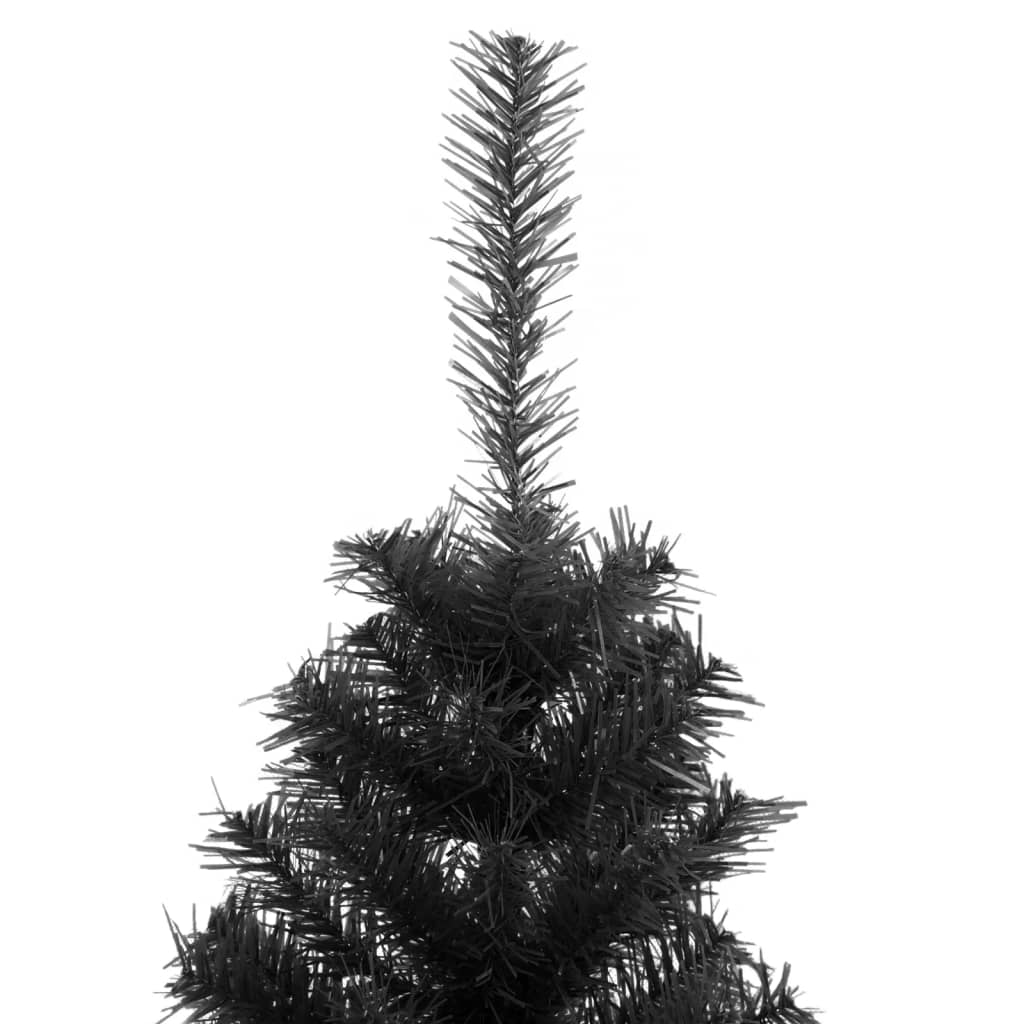 vidaXL Árbol de Navidad artificial con soporte PVC negro 120 cm
