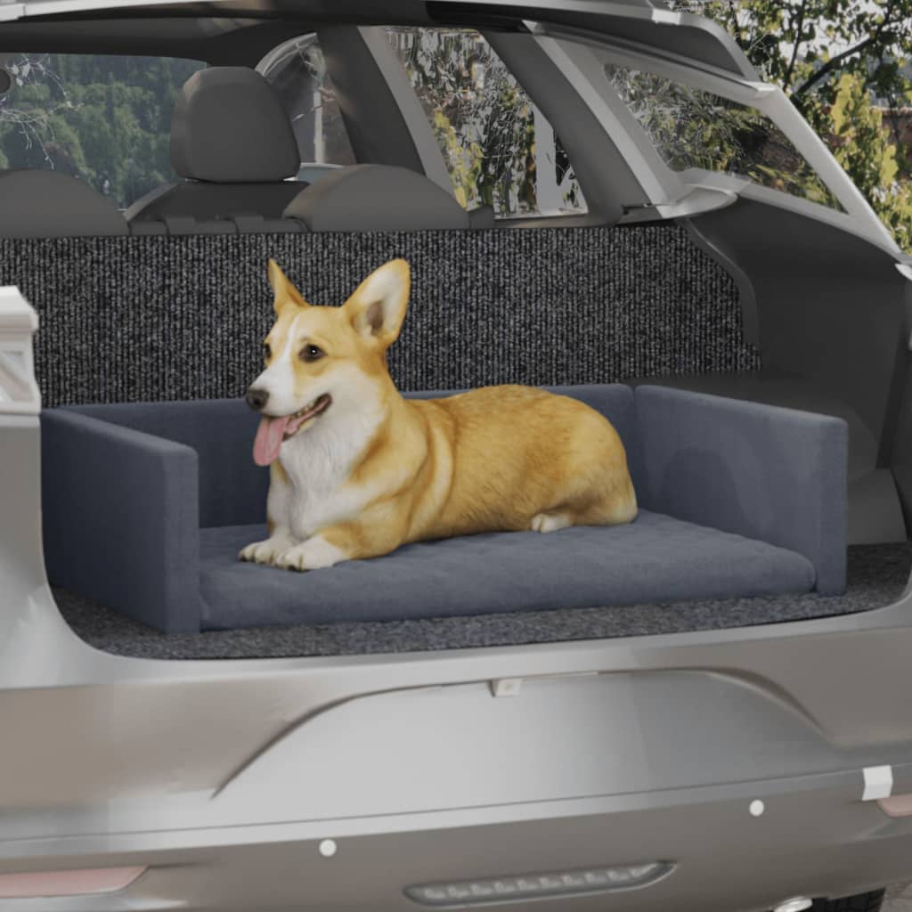 vidaXL Cama de maletero de coche para perros aspecto de lino 110x70 cm