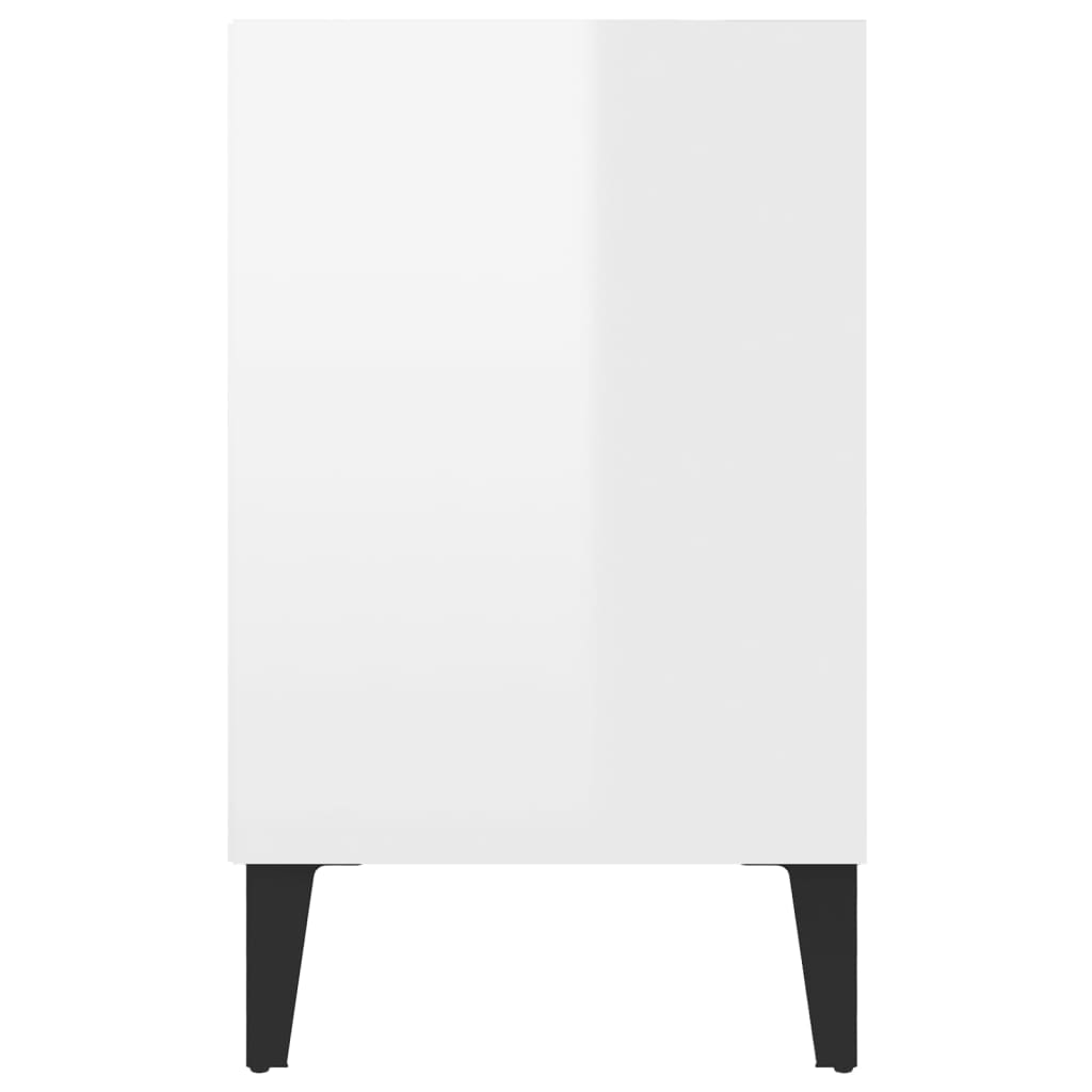 vidaXL Mueble de TV con patas de metal blanco brillante 103,5x30x50 cm