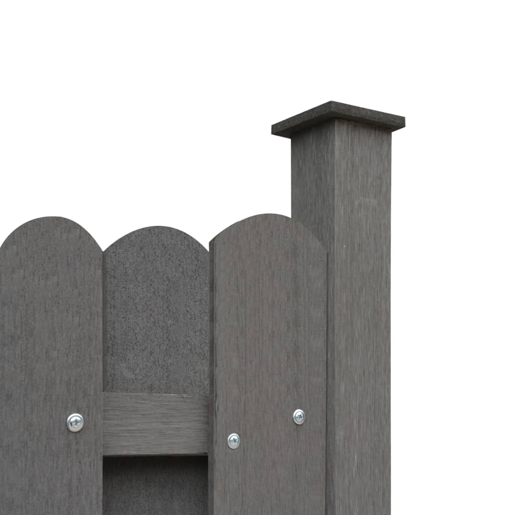 vidaXL Panel de valla con 2 postes WPC gris 180x180 cm