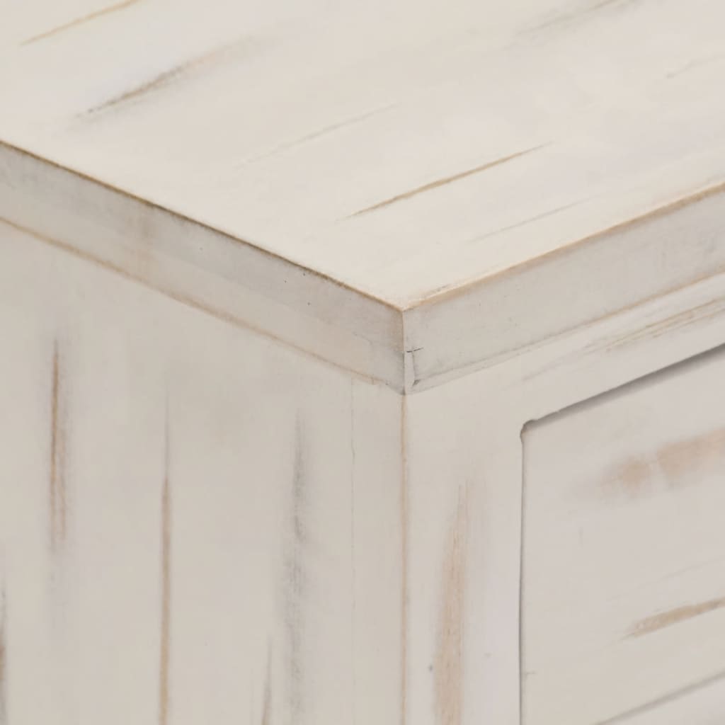 vidaXL Mesita de noche de madera maciza de mango blanca 40x30x50 cm