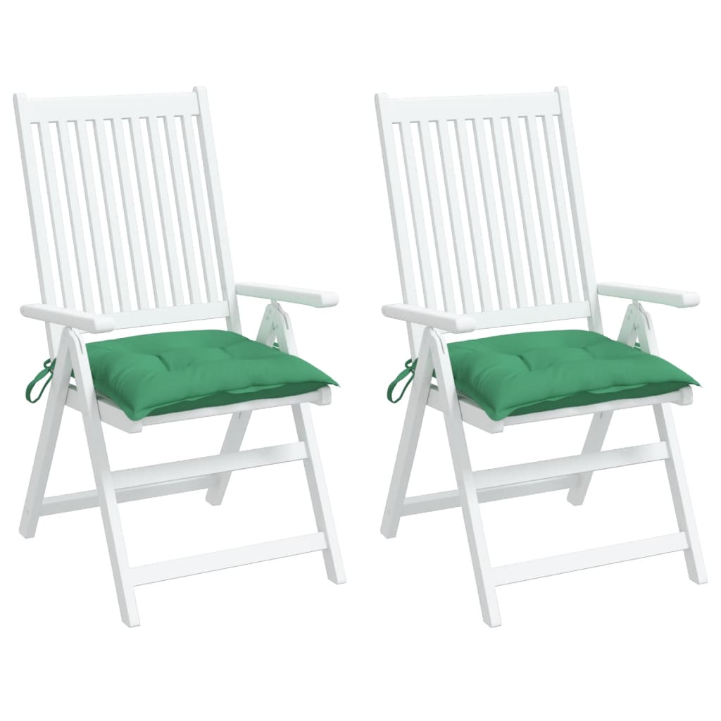 vidaXL Cojines de silla de jardín 2 uds tela Oxford verde 50x50x7 cm