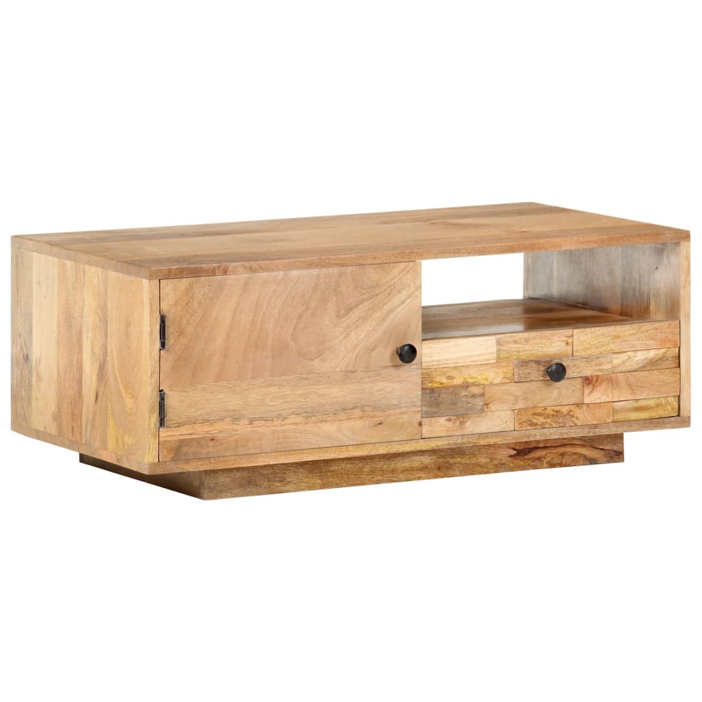 vidaXL Mesa de centro de madera maciza de mango 90x50x35 cm