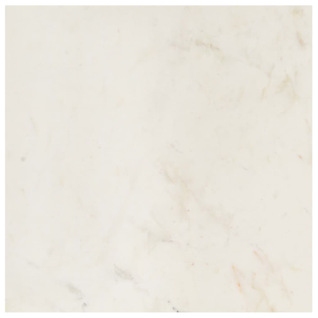 vidaXL Mesa de centro piedra real textura de mármol blanco 60x60x35 cm