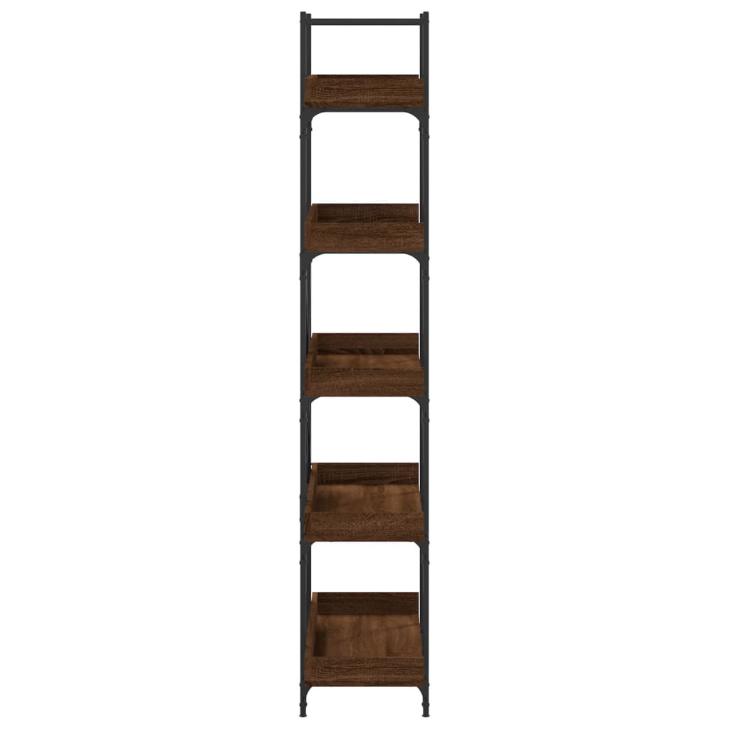 vidaXL Librería 5 estantes madera ingeniería marrón 100x33x180,5 cm