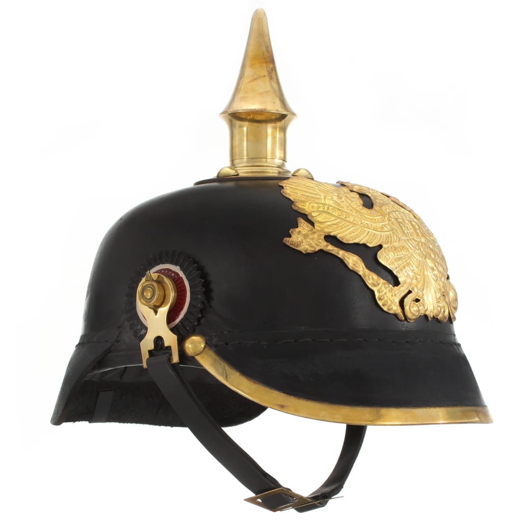 vidaXL Réplica de casco de soldado prusiano LARP acero negro