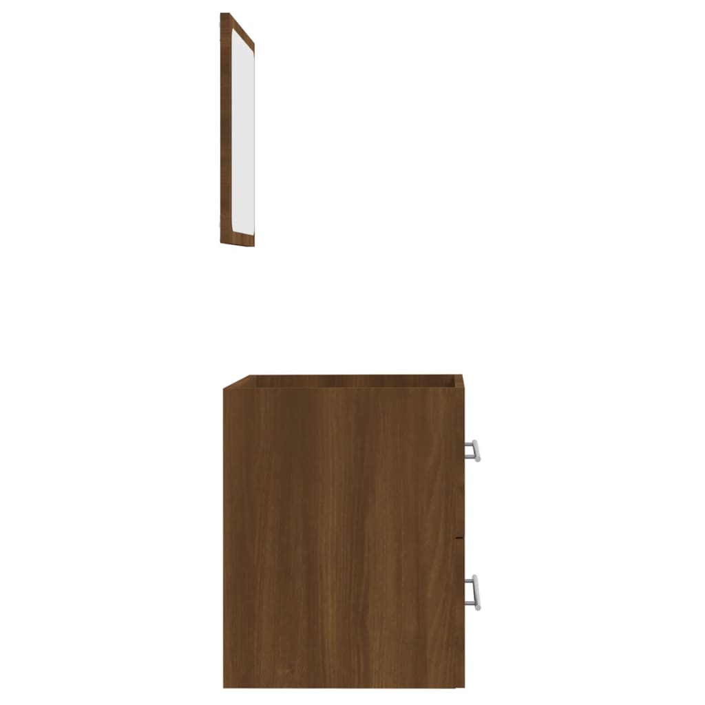 vidaXL Armario de baño con espejo marrón roble 41x38,5x48 cm