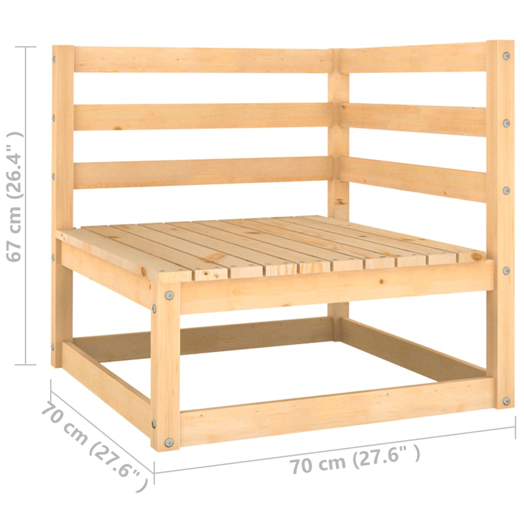 vidaXL Set de muebles de jardín 2 pzas con cojines madera maciza pino