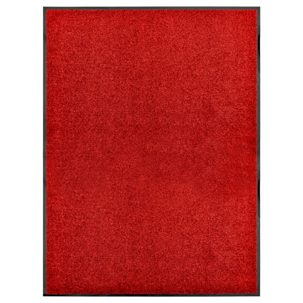 vidaXL Felpudo lavable rojo 90x120 cm