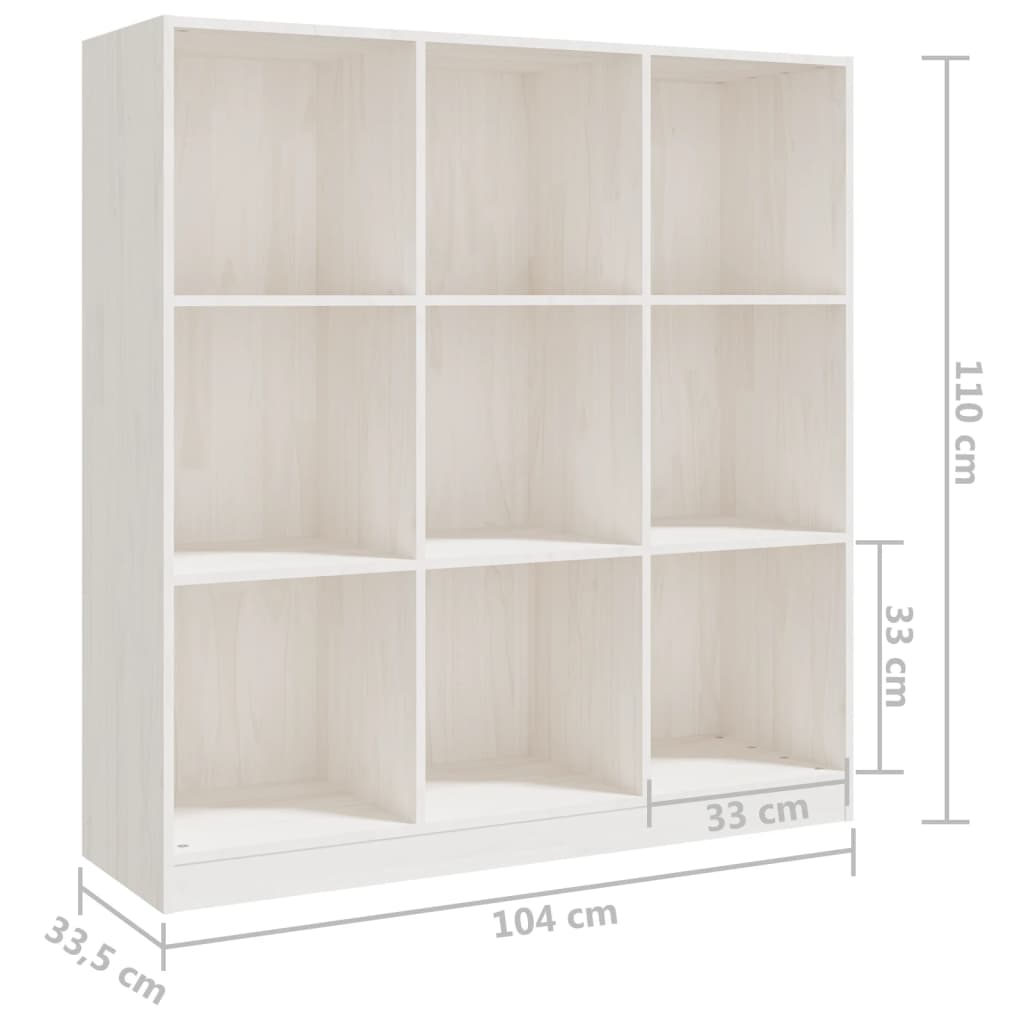 vidaXL Estantería/divisor espacios madera pino blanco 104x33,5x110 cm