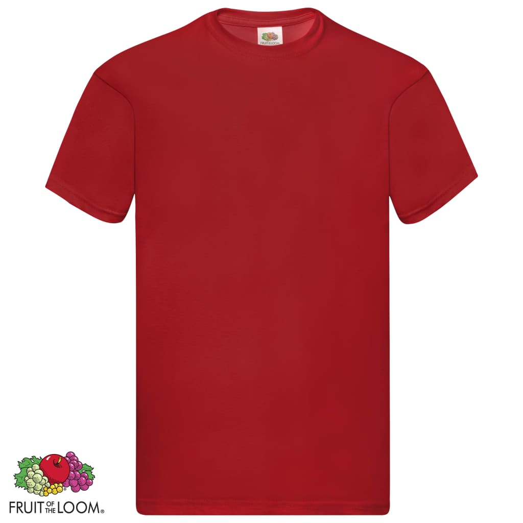 Fruit of the Loom Camisetas originales 5 uds rojo S algodón