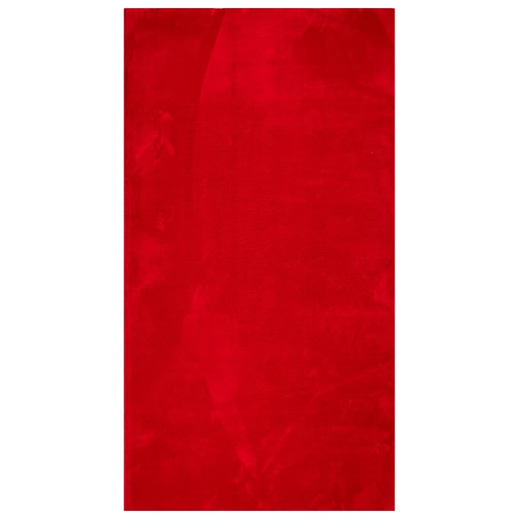 vidaXL Alfombra de pelo corto suave lavable HUARTE rojo 60x110 cm