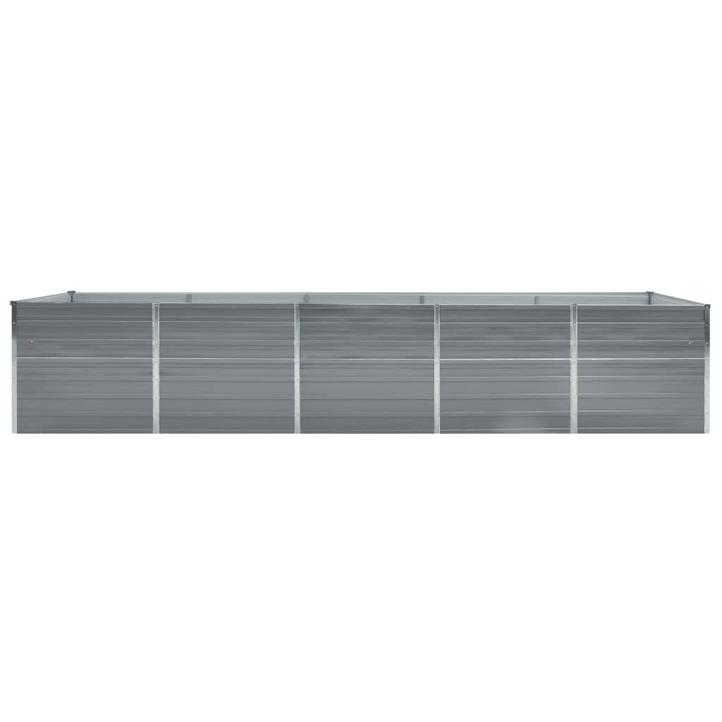 vidaXL Arriate de acero galvanizado gris 400x80x45 cm