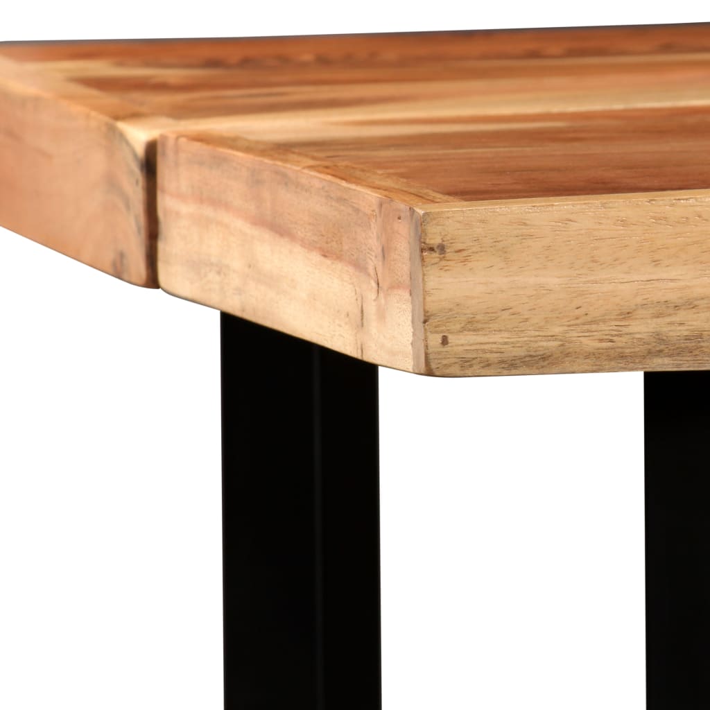 vidaXL Muebles de bar 5 piezas madera maciza sheesham cuero auténtico