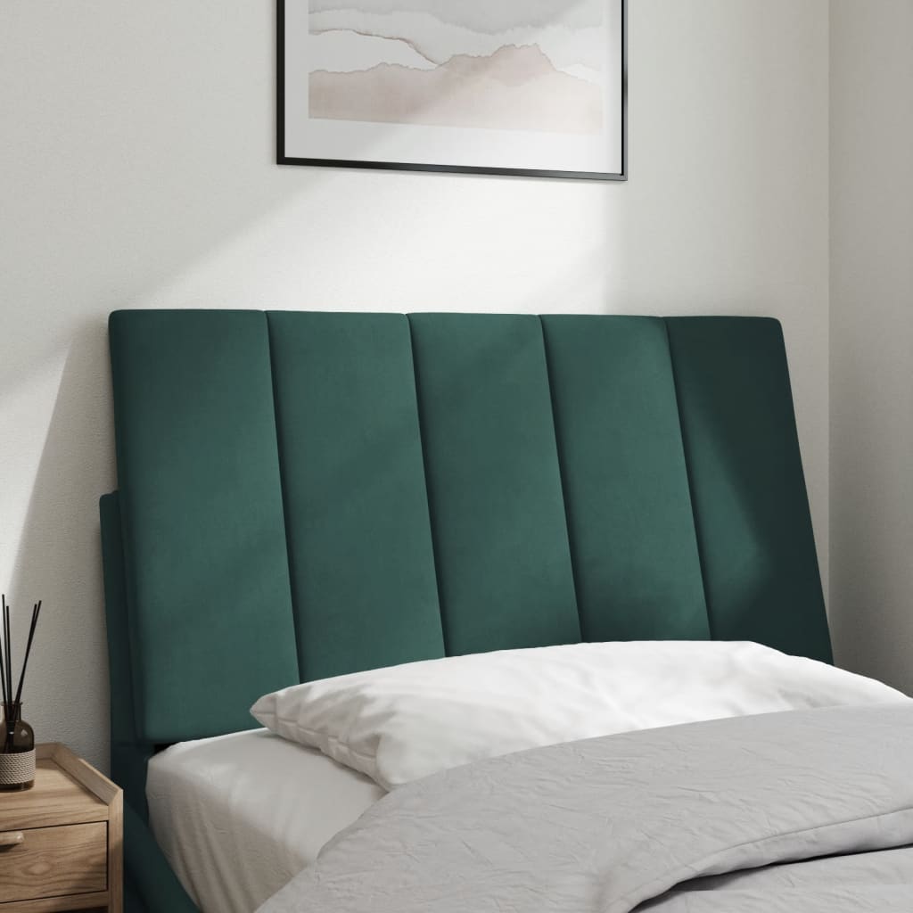 vidaXL Cabecero de cama acolchado terciopelo verde oscuro 80 cm