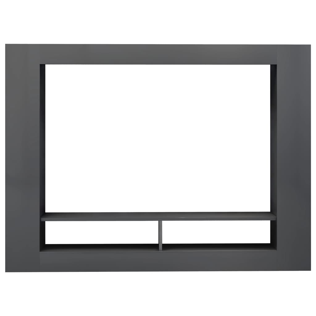 vidaXL Mueble de TV madera contrachapada gris brillante 152x22x113 cm