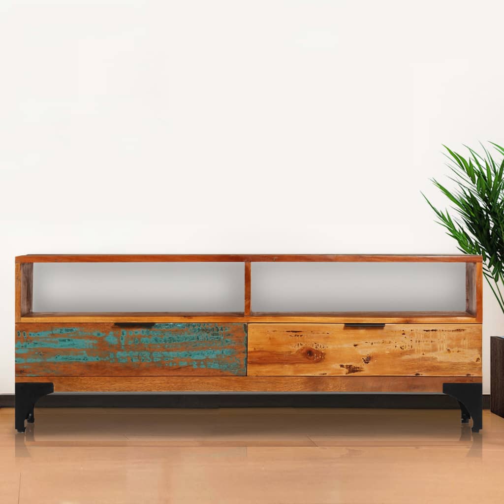 vidaXL Mueble para la TV cm madera maciza reciclada 118x35x45