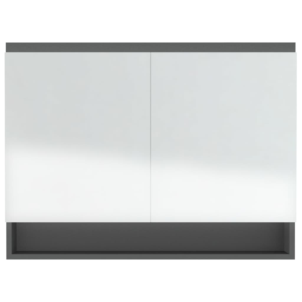 vidaXL Armario de baño con espejo MDF gris 80x15x60 cm