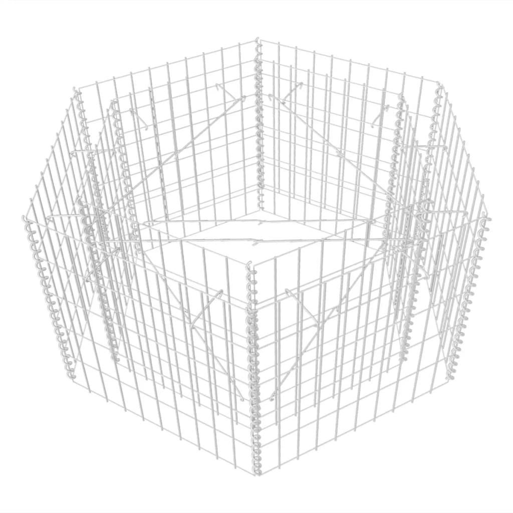 vidaXL Arriate hexagonal de gaviones 100x90x50 cm