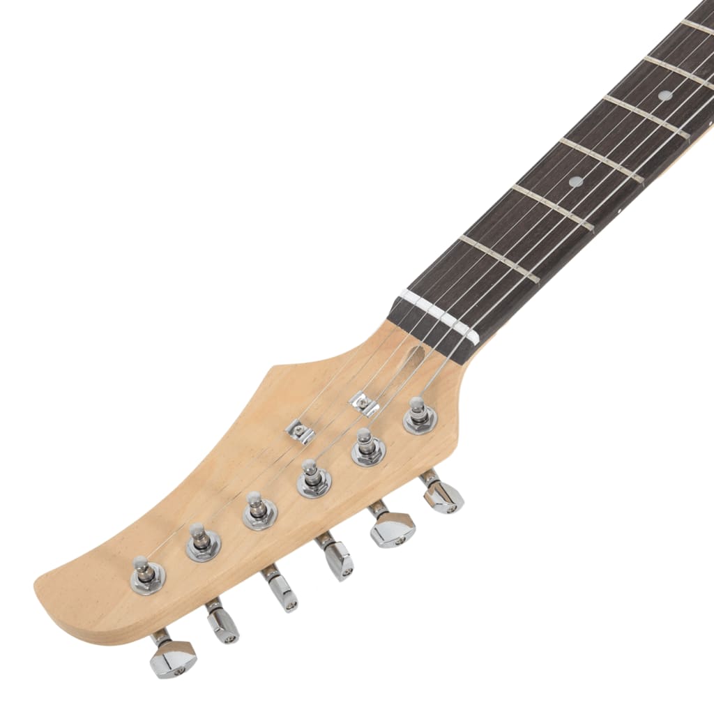 vidaXL Guitarra eléctrica principiante con funda marrón blanco 4/4 39"