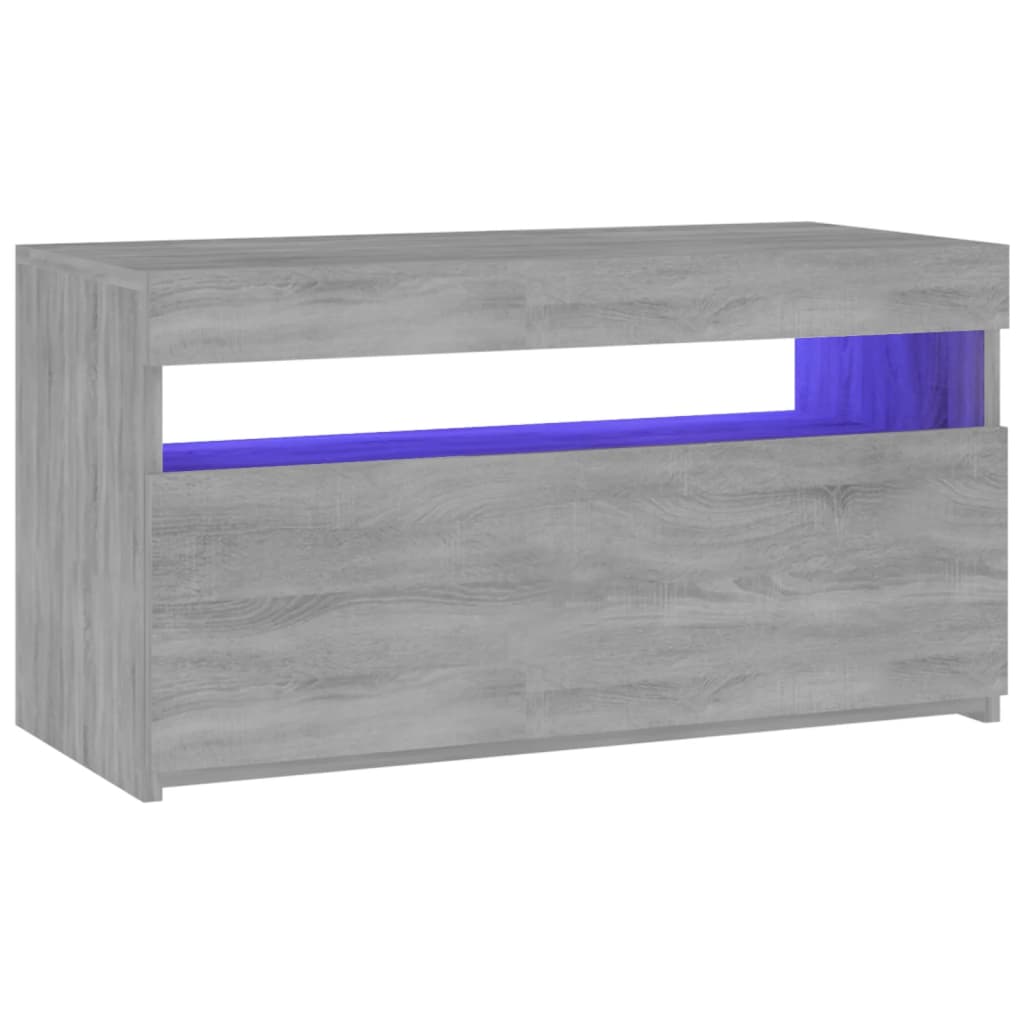 vidaXL Mueble de TV con luces LED gris Sonoma 75x35x40 cm