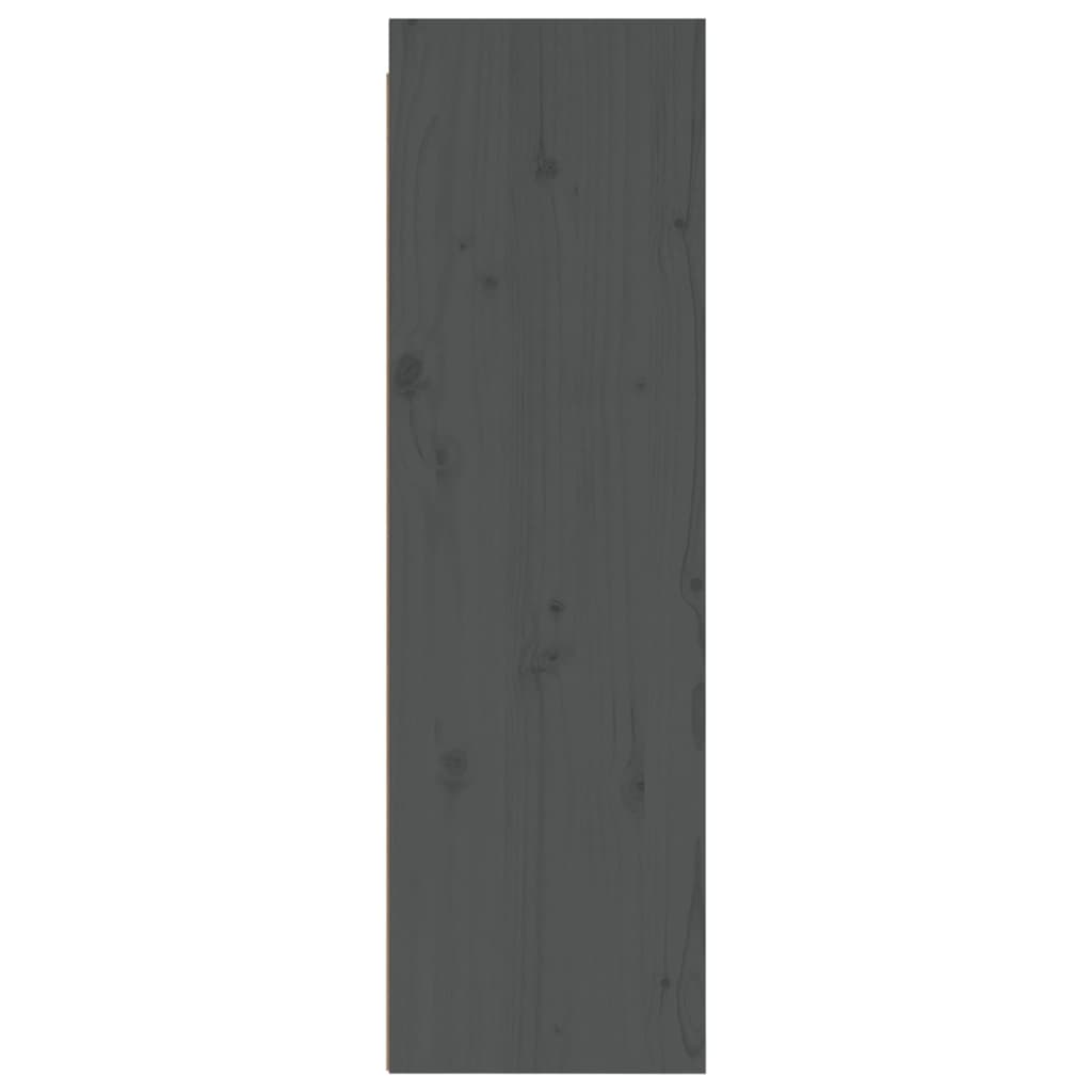 vidaXL Armario de pared 2 uds madera maciza de pino gris 30x30x100 cm