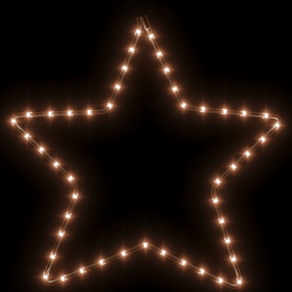 vidaXL Figuras estrellas Navidad con 48 LED 3 uds blanco cálido 56cm