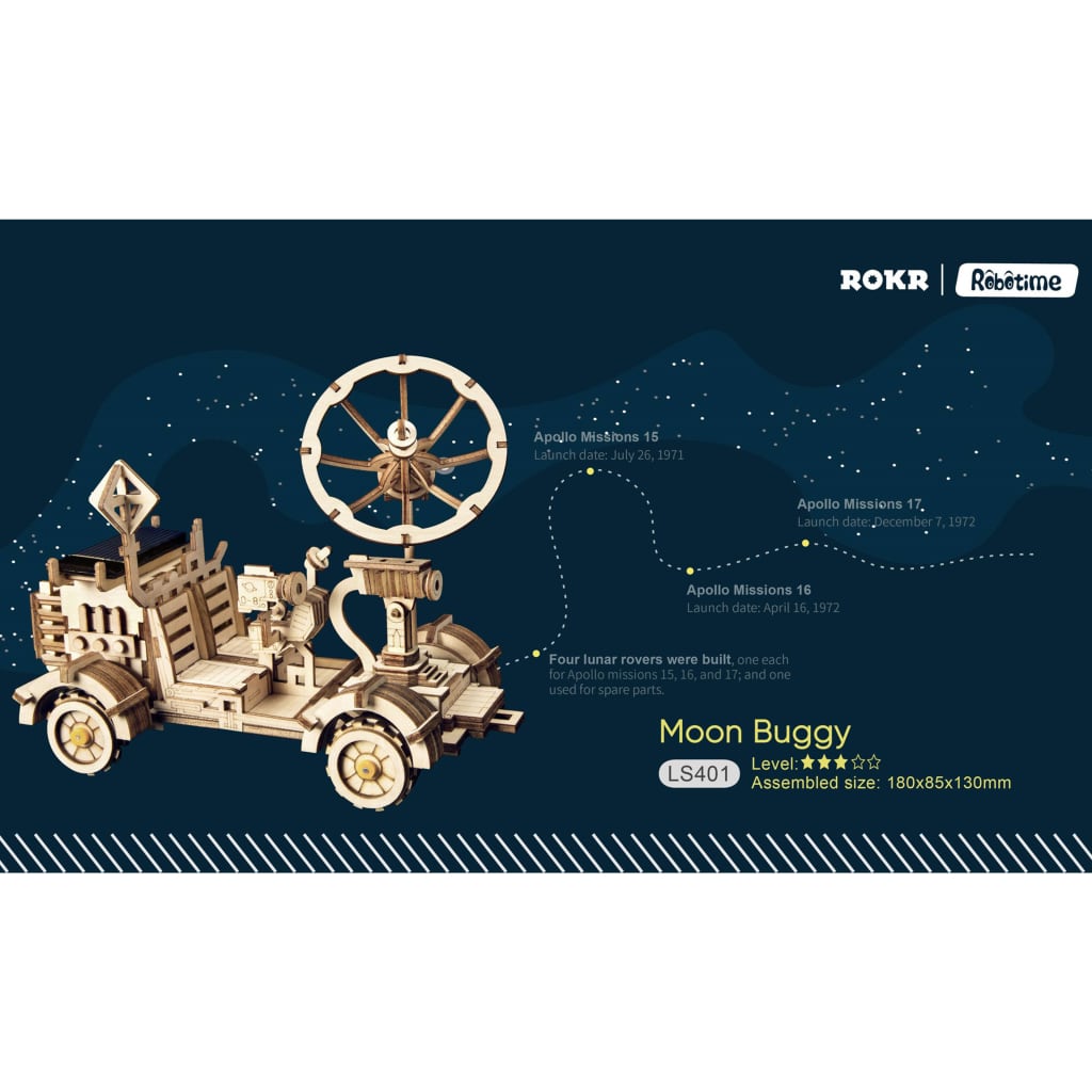 Robotime Coche de juguete energía solar Rambler Rover