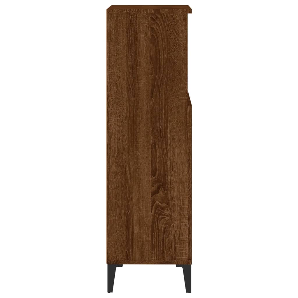 vidaXL Armario de baño madera contrachapada marrón roble 30x30x100 cm