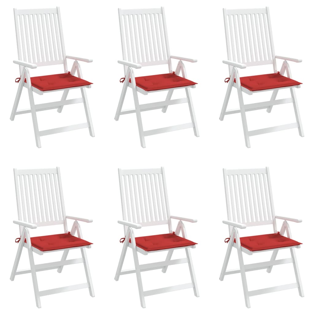vidaXL Cojines de silla de jardín 6 uds tela Oxford rojo 50x50x3 cm