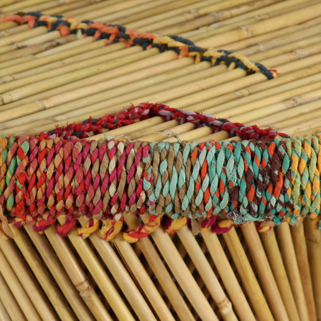 vidaXL Mesa de centro de bambú con detalles chindi multicolor