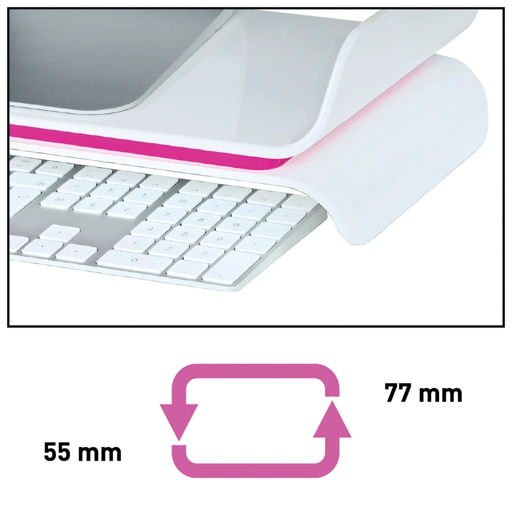 Leitz Soporte ajustable para monitor Ergo WOW rosa y blanco