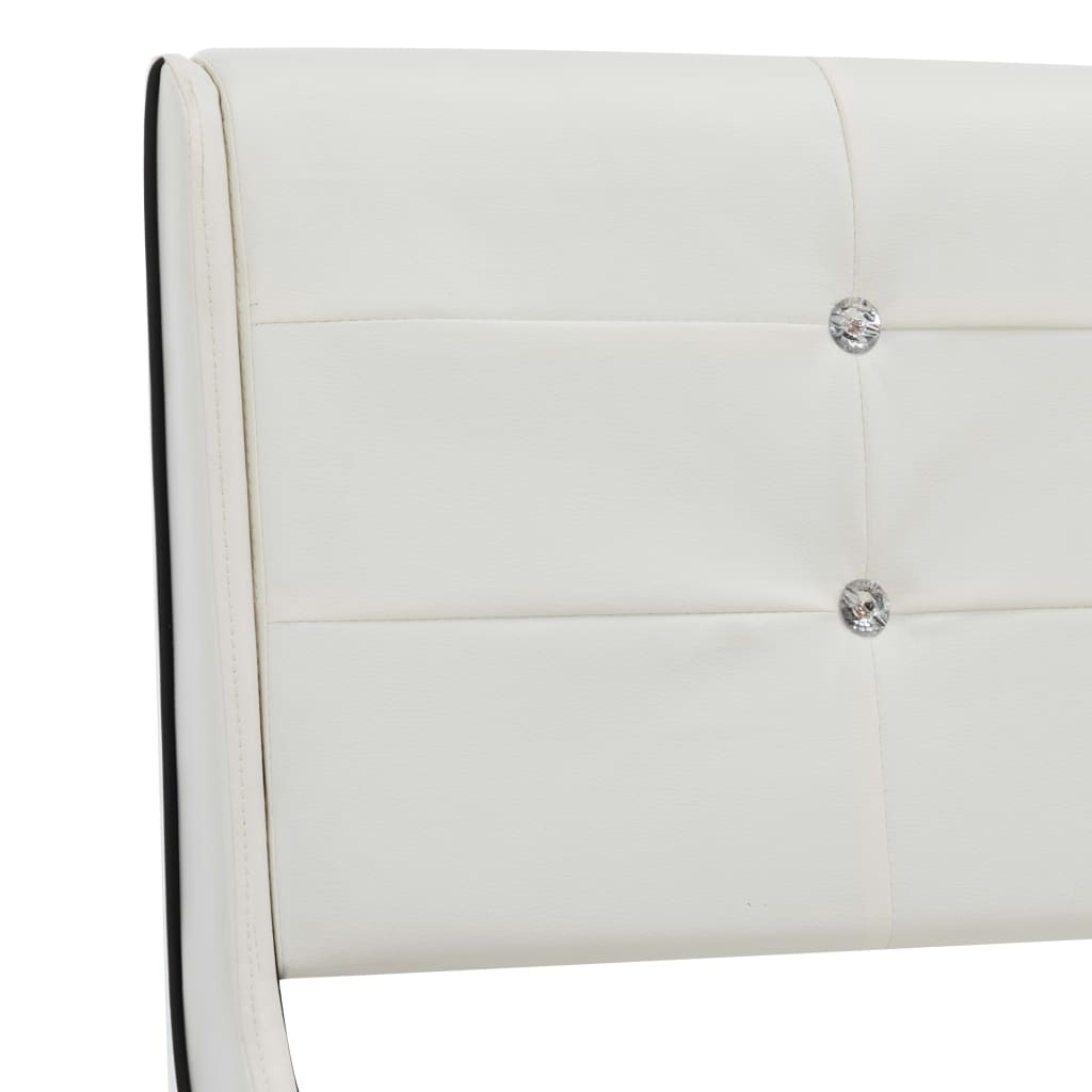 vidaXL Cama con colchón cuero sintético blanco 180x200 cm