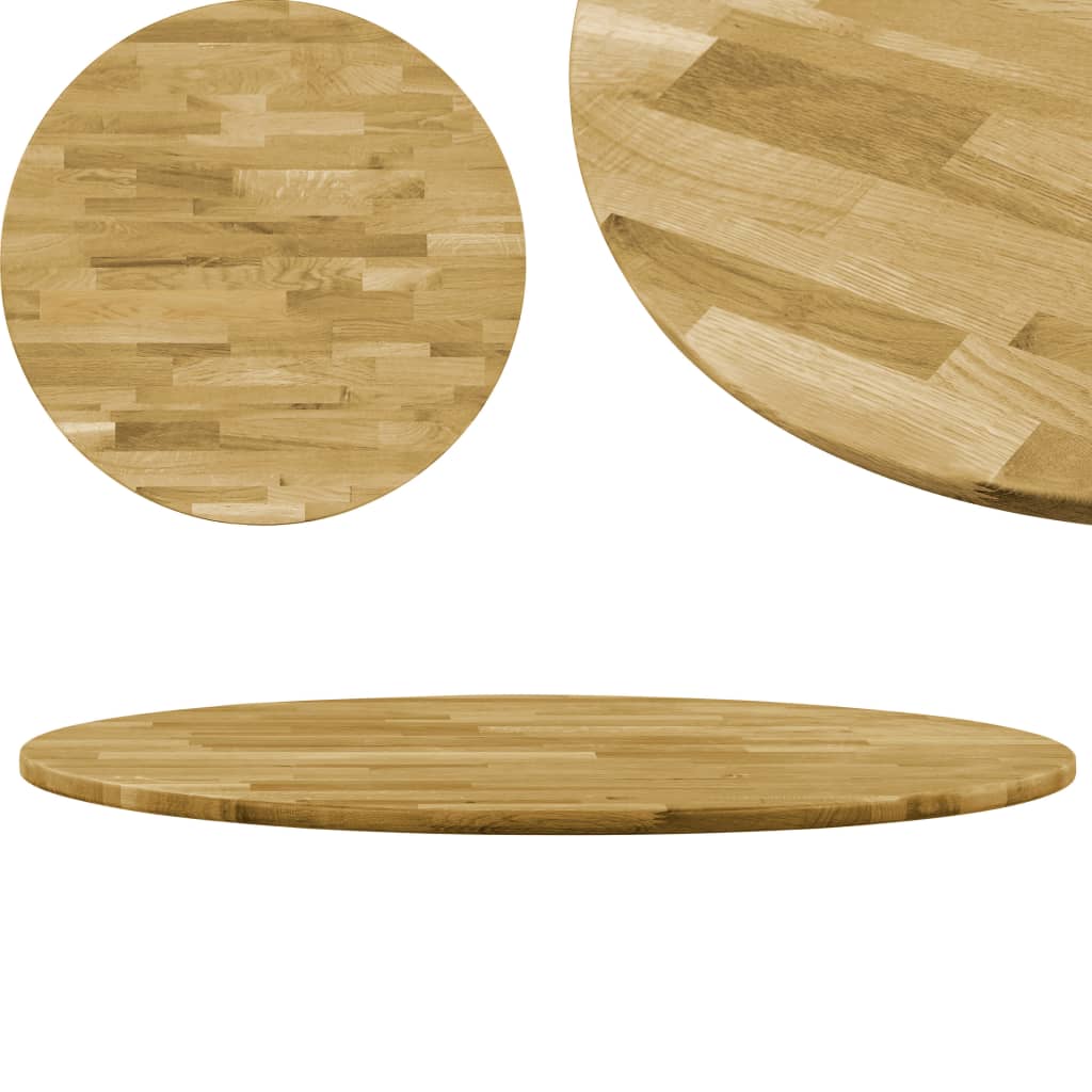 vidaXL Superficie de mesa redonda madera maciza de roble 23 mm 500 mm