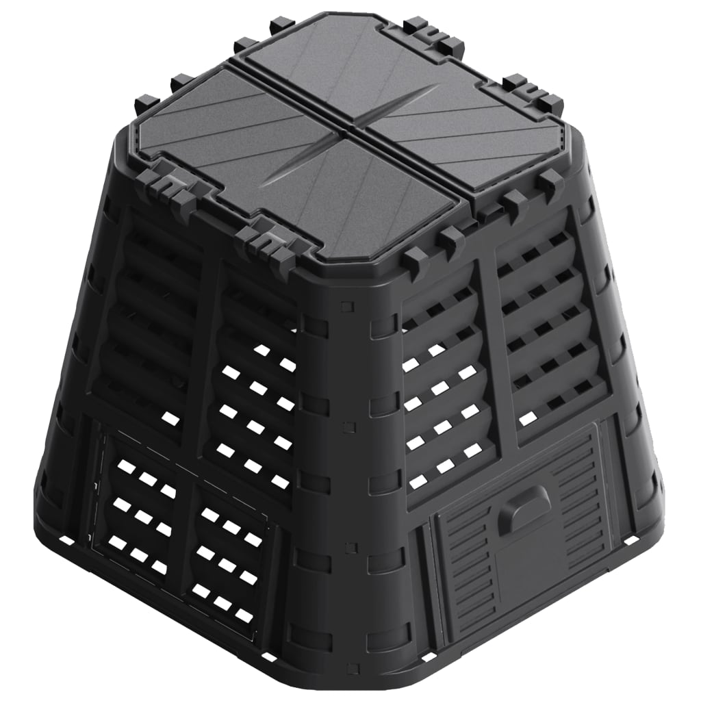 vidaXL Compostador de jardín negro 93,3x93,3x80 cm 480 L