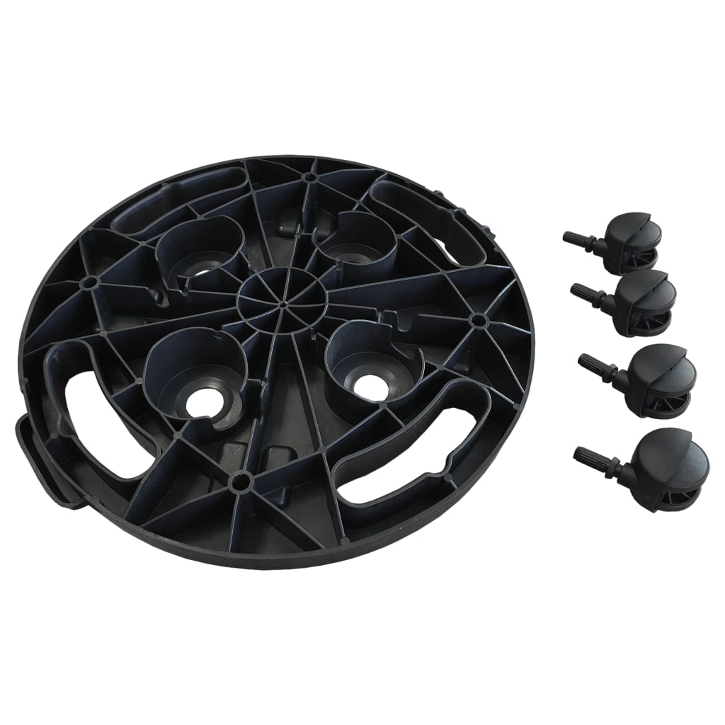 vidaXL Soporte para plantas con ruedas 2 uds negro diámetro 30cm 170kg