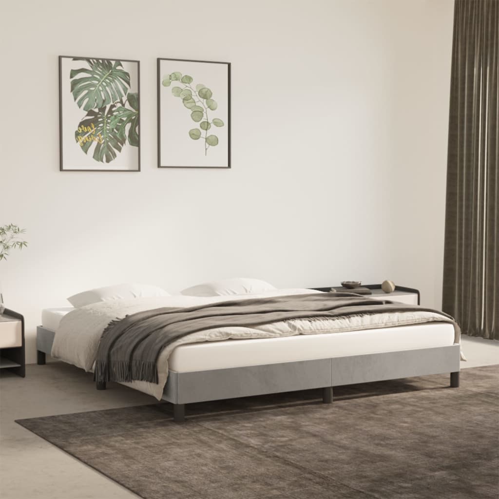 vidaXL Estructura de cama de terciopelo gris claro 160x200 cm