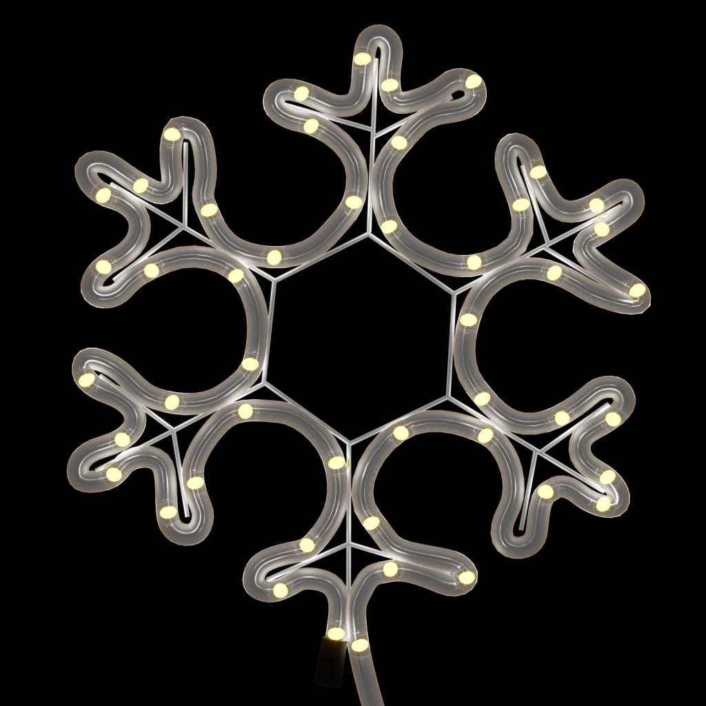 vidaXL Figura de Navidad copo de nieve 48 LEDs blanco cálido 27x27 cm