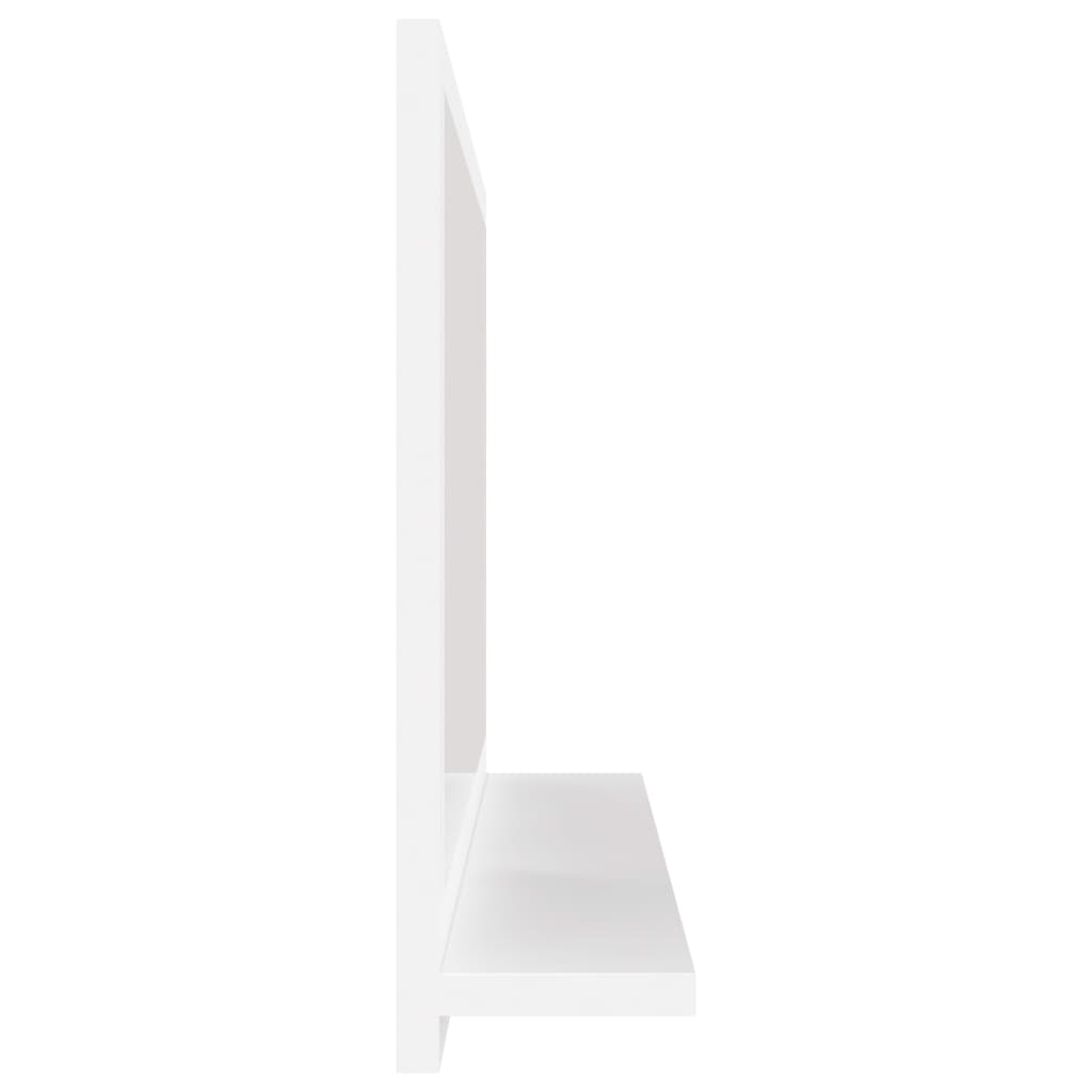 vidaXL Espejo de baño madera contrachapada blanco brillo 60x10,5x37 cm