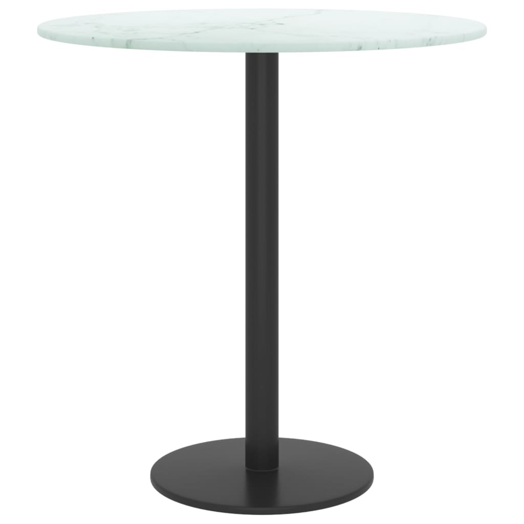 vidaXL Tablero de mesa diseño mármol vidrio templado blanco Ø40x0,8 cm