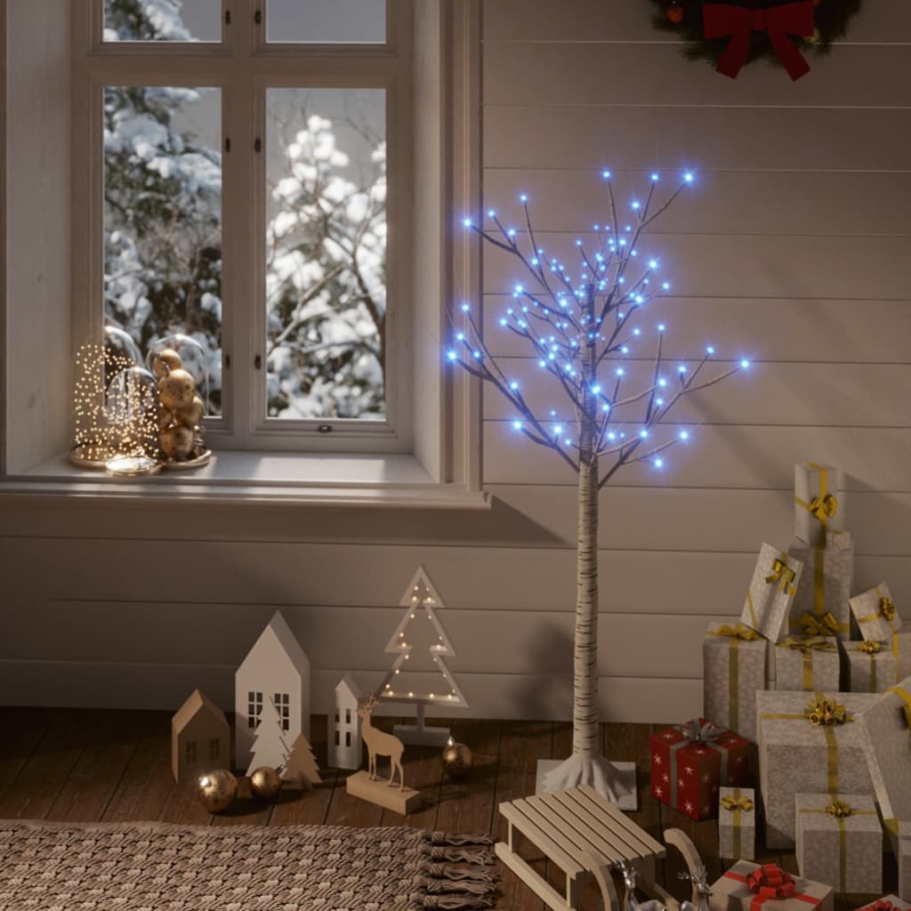 vidaXL Árbol de Navidad 120 LEDs azul sauce interior exterior 1,2 m