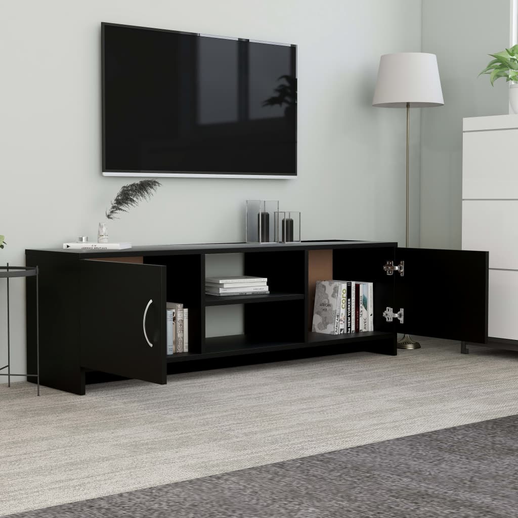vidaXL Mueble para TV madera contrachapada negro 120x30x37,5 cm