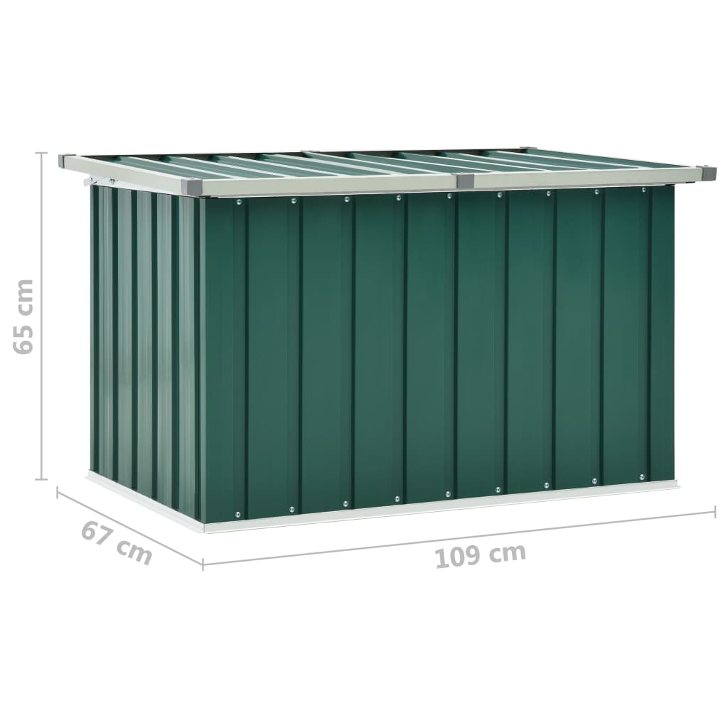 vidaXL Caja de almacenaje para jardín verde 109x67x65 cm