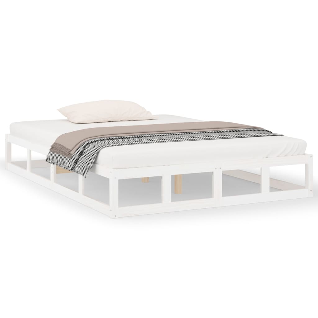 vidaXL Estructura de cama de madera maciza blanco 150x200 cm