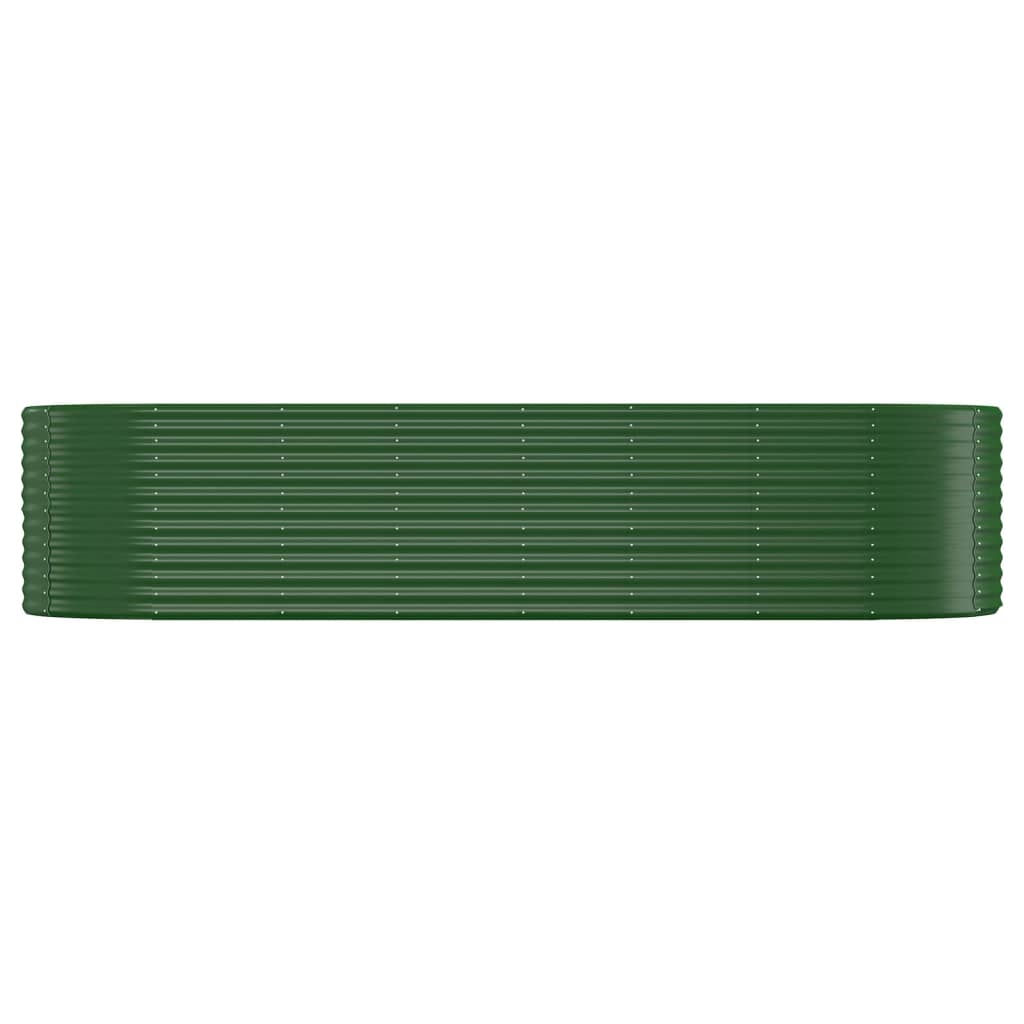 vidaXL Jardinera acero con recubrimiento en polvo verde 322x100x68 cm