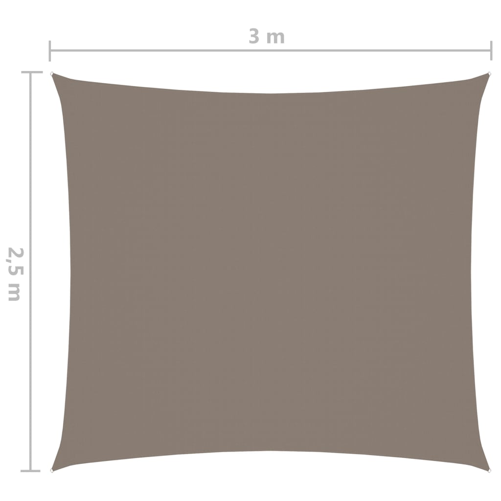 vidaXL Toldo de vela rectangular tela Oxford gris taupe 2,5x3 m