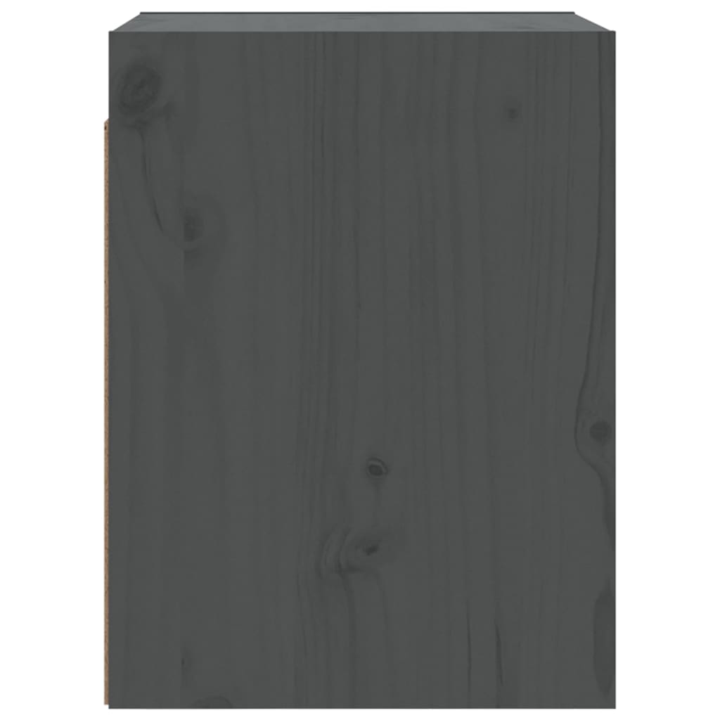 vidaXL Armario de pared 2 uds madera maciza de pino gris 30x30x40 cm